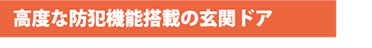 高度な防犯機能搭載の玄関ドア