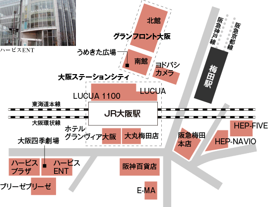 大阪・梅田周辺マップ